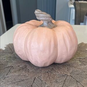 Pier 1 Peachy -Pink Wooden Pumpkin Decor
